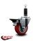Service Caster 3.5'' Red Poly Swivel 1-1/8'' Expanding Stem Caster with Brake SCC-EX20S3514-PPUB-RED-PLB-118 - alternate 3